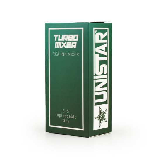 Turbo Ink Mixer voor RCA Zwart (10 sticks) Superhandige en supereffectieve inktmixer met RCA-connector. Inclusief 10 roerstaafjes (5 lang en 5 kort). Mogelijkheid om extra staafjes apart te kopen.