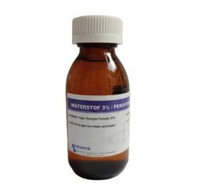 WATERSTOFPEROXIDE 3% 100 ml Waterstofperoxide (ook wel zuurstofwater genoemd) staat bekend als werelds veiligste ontsmettingsmiddel. Het bestrijdt micro-organisme door oxidatie. Zeer geschikt voor mondspoeling voor en na het piercen