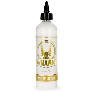 Dynamic Color White Ultra 240ml Dynamic Color wordt gekenmerkt door hoogwaardig pigment dat gemakkelijk, efficiënt en nauwkeurig de huid binnendringt. Dynamische kleur tattoo inkten zijn perfect voor alle tattoo artiesten die zich richten op sterke en specifieke kleuren. Dynamic voldoet aan de REACH-regelgeving. Gecontroleerd sinds 1990, garanderen ze ook een betrouwbare genezing, zodat u veilig afscheid kunt nemen van ontevreden klanten.