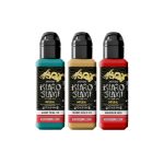 De Trad Mini Set van Kuro Sumi voegt zich bij de nieuwe EU REACH-conforme Imperial reeks. Deze inktset bevat 3 levendige inkten van de Kuro Sumi Imperial reeks, inclusief geherformuleerde kleuren vanwege het verbod op Green 7- en Blue 15-pigmenten dat in januari 2023 van kracht werd.