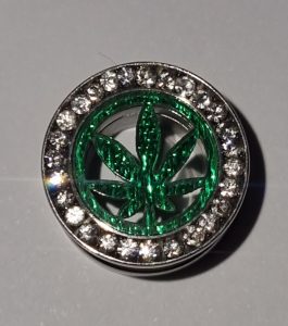 Titanium Tunnel Screw-fit Silver Diamond Ring + Wietblad ( G23 Titanium )