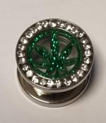 Titanium Tunnel Screw-fit Silver Diamond Ring + Wietblad  ( G23 Titanium )