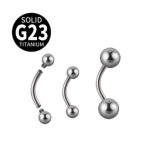 Titanium Curved Barbell interne draad met Balls (externe draad)  G23 Titanium