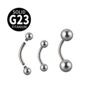 Titanium Curved Barbell interne draad met Balls (externe draad)  G23 Titanium