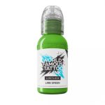 WORLD FAMOUS LIMITLESS Lime Green (Reach-conform) WORLD FAMOUS LIMITLESS , één van de beste, goedgekeurde tattooinkten in de wereld! Let op ! regelmatig worden de inkten aangepast en verbeterd , waardoor sommige kleuren soms even , of langere tijd niet leverbaar zijn.