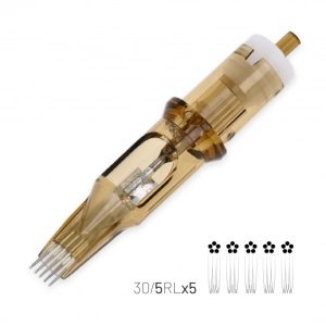 KWADRON Whip Shading Naald 0,30 5 x 5 Nieuw! Nieuw! Nieuw! 5 x 5 liner Voor onder andere Dotting, Stippling en Whip shading ! Kwadron Whip Shading Naalden ! Stel je voor : je heft een 5-liner tattoonaald en deze plaats je 5 keer naast elkaar in line ! Dan weet jij als Tattooartiest wel wat je hier voor waanzinnige effecten mee kunt creëren!